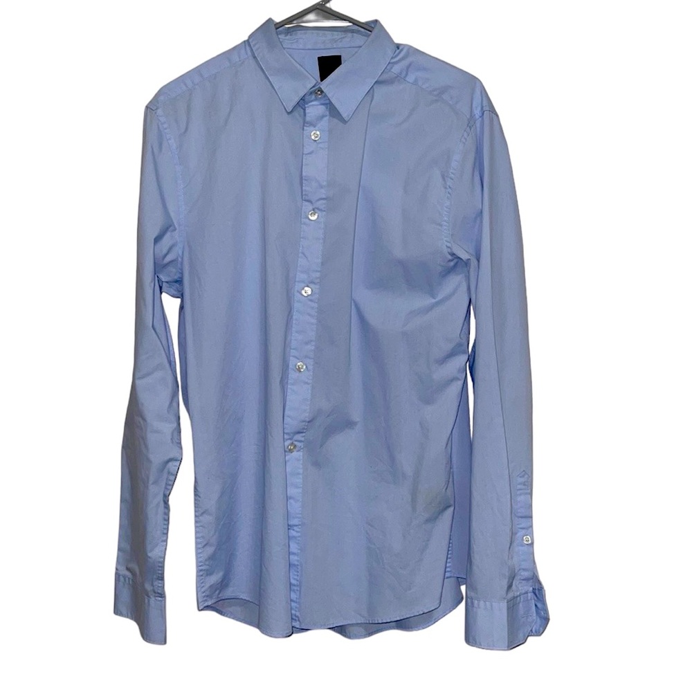 Large Slim Fit Light Blue Dress Shirt